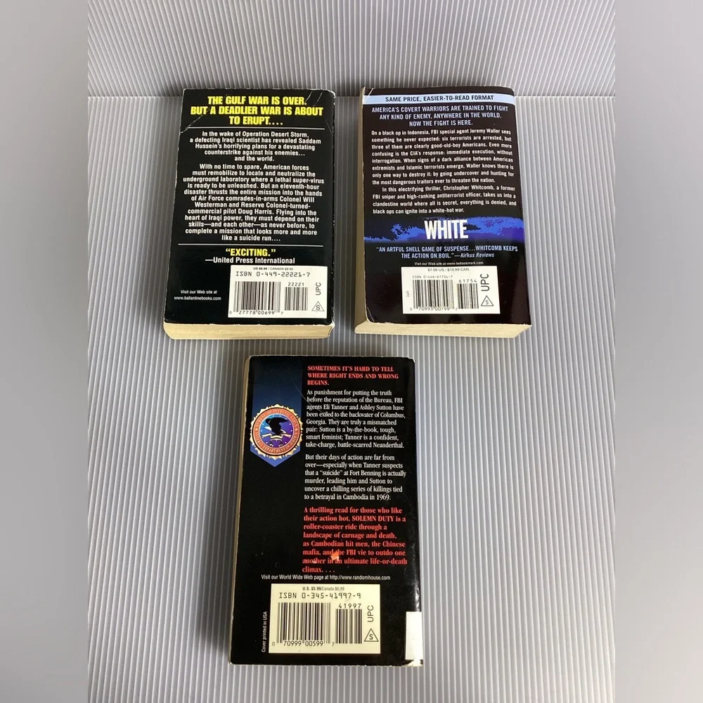 Set of 3 Mystery Thriller Paperback Books